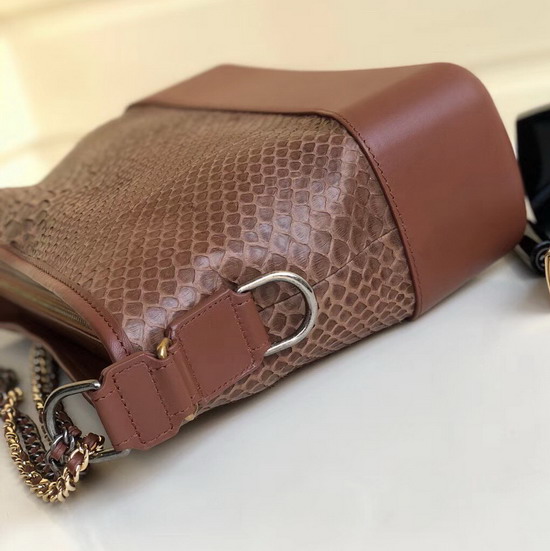 Chanel S Gabrielle Hobo Handbag in Brown Python