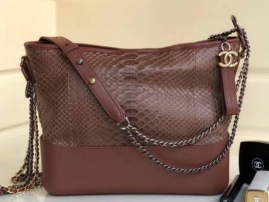 Chanel S Gabrielle Hobo Handbag in Brown Python