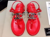 Chanel Sandal Red Patent Leather Real Leather Sole