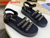 Chanel Sandals Black Calfskin G37140 Replica