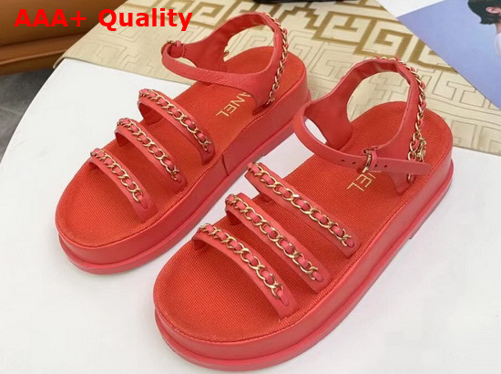 Chanel Sandals Calfskin Red Ref G37140 Replica