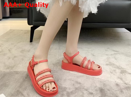 Chanel Sandals Calfskin Red Ref G37140 Replica