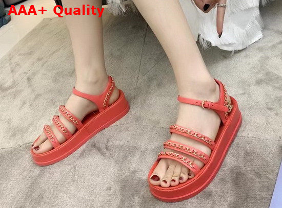 Chanel Sandals Calfskin Red Ref G37140 Replica