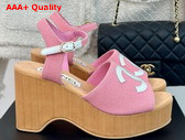 Chanel Sandals Fabric Patent Calfskin Pink G45555 Replica