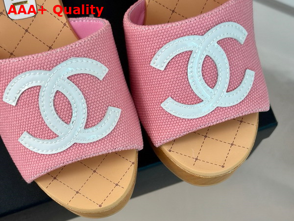 Chanel Sandals Fabric Patent Calfskin Pink G45555 Replica