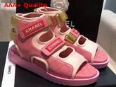 Chanel Sandals Goatskin Fabric and TPU Pink G37231 Replica