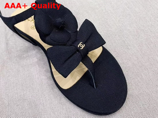 Chanel Sandals Grosgrain Black G35502 Replica