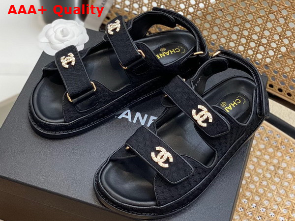 Chanel Sandals Knitwear Black Ref G35927 Replica