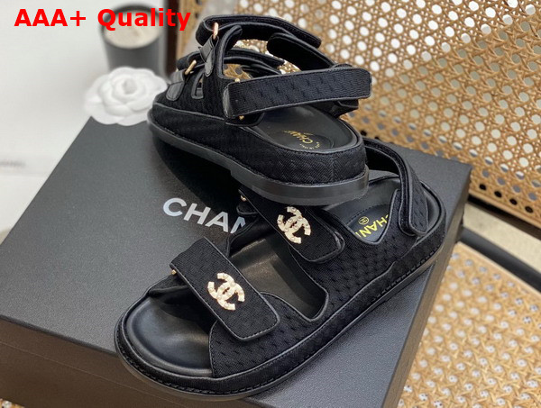 Chanel Sandals Knitwear Black Ref G35927 Replica