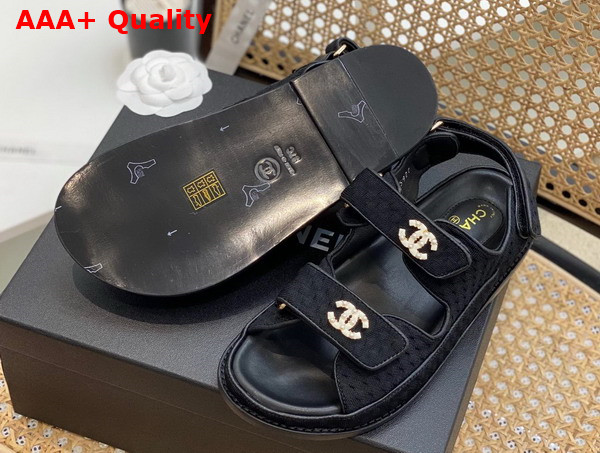 Chanel Sandals Knitwear Black Ref G35927 Replica