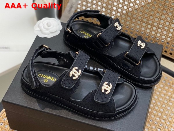 Chanel Sandals Knitwear Black Ref G35927 Replica