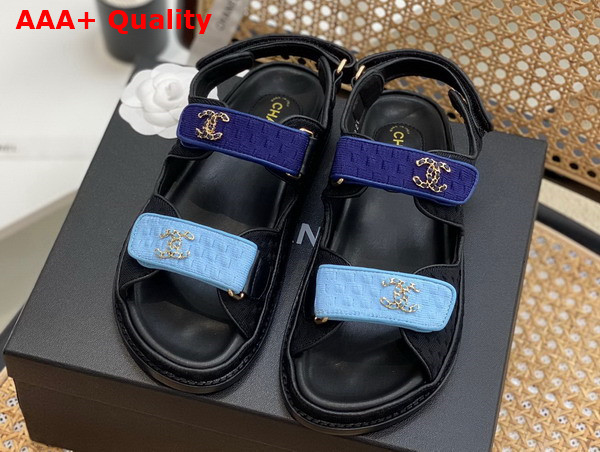 Chanel Sandals Knitwear Blue Ref G35927 Replica