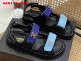 Chanel Sandals Knitwear Blue Ref G35927 Replica