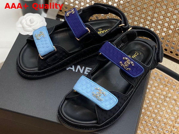 Chanel Sandals Knitwear Blue Ref G35927 Replica