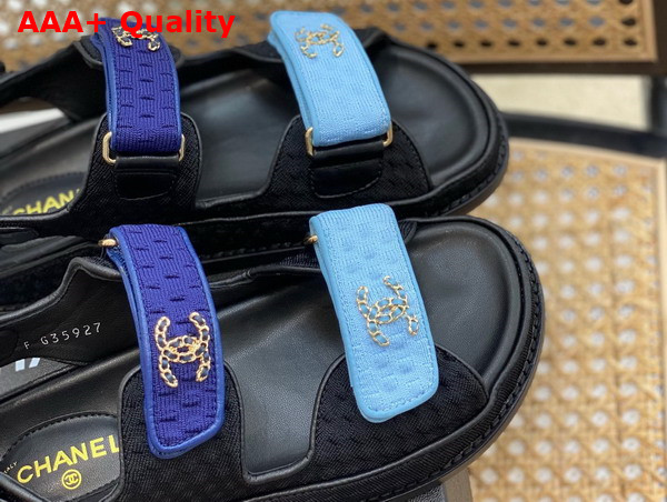 Chanel Sandals Knitwear Blue Ref G35927 Replica