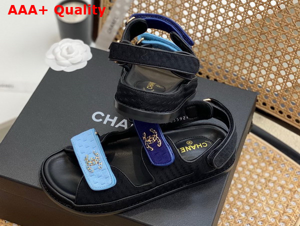 Chanel Sandals Knitwear Blue Ref G35927 Replica