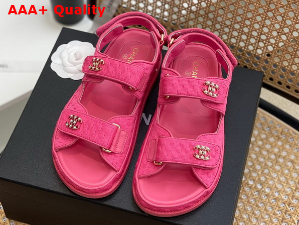 Chanel Sandals Knitwear Pink Ref G35927 Replica