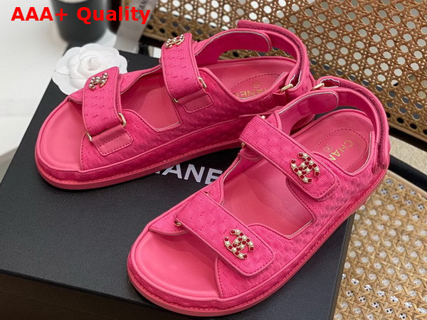 Chanel Sandals Knitwear Pink Ref G35927 Replica