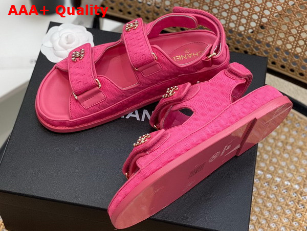 Chanel Sandals Knitwear Pink Ref G35927 Replica