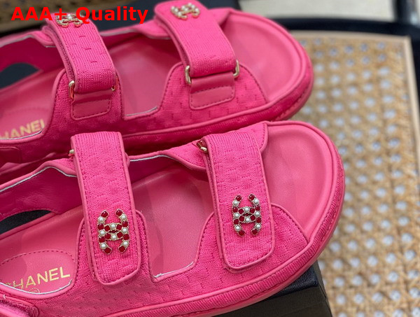 Chanel Sandals Knitwear Pink Ref G35927 Replica