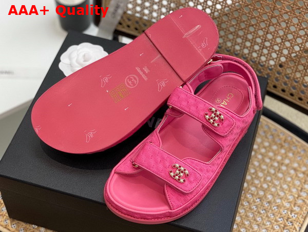 Chanel Sandals Knitwear Pink Ref G35927 Replica