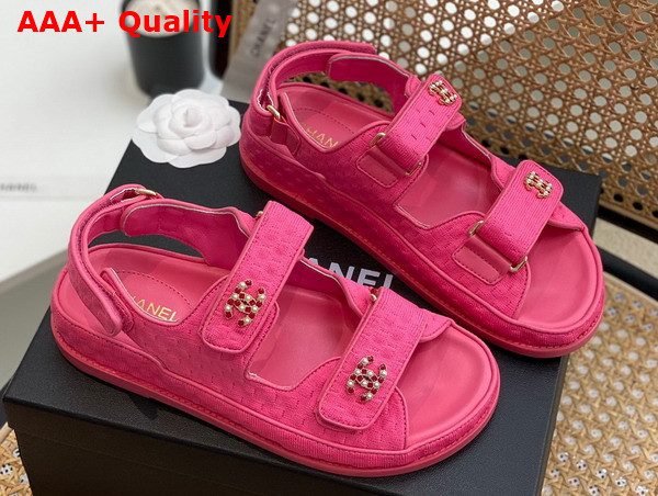 Chanel Sandals Knitwear Pink Ref G35927 Replica