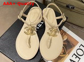 Chanel Sandals Lambskin Beige G35659 Replica