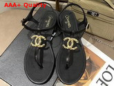 Chanel Sandals Lambskin Black G35659 Replica