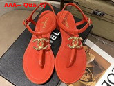 Chanel Sandals Lambskin Red G35659 Replica