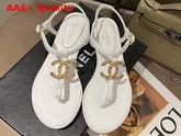 Chanel Sandals Lambskin White G35659 Replica