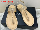 Chanel Sandals Patent Calfskin Beige Ref G38200 Replica