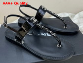 Chanel Sandals Patent Calfskin Black Ref G38200 Replica