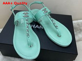 Chanel Sandals Patent Calfskin Turquoise Ref G38200 Replica