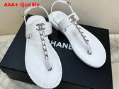 Chanel Sandals Patent Calfskin White Ref G38200 Replica