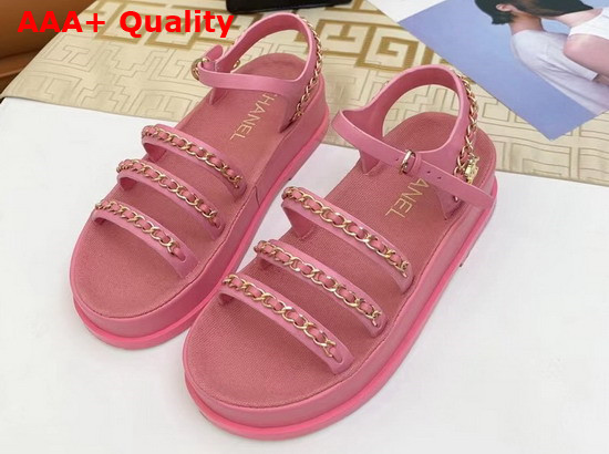 Chanel Sandals Pink Calfskin G37140 Replica