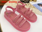 Chanel Sandals Pink Calfskin G37140 Replica