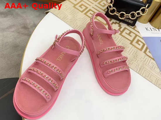 Chanel Sandals Pink Calfskin G37140 Replica