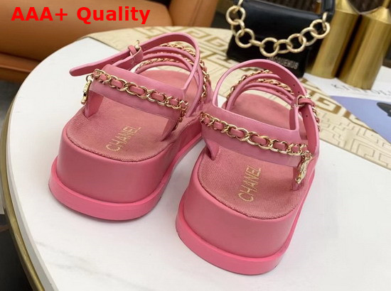 Chanel Sandals Pink Calfskin G37140 Replica