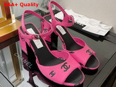 Chanel Sandals Printed Lambskin Pink and Black Ref G38969 Replica