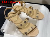 Chanel Sandals in Beige Lambskin with Jewelry Replica