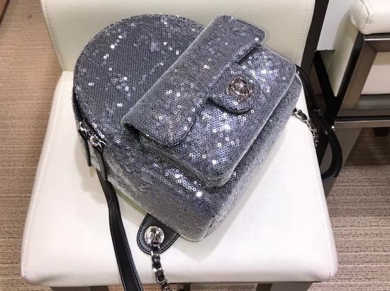 Chanel Sequin Backpack Black