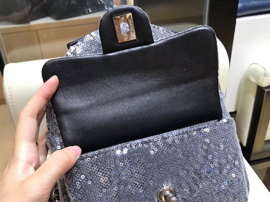 Chanel Sequin Backpack Black