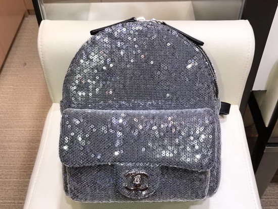 Chanel Sequin Backpack Black