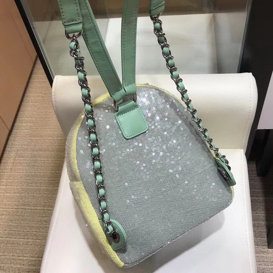 Chanel Sequin Backpack Light Green