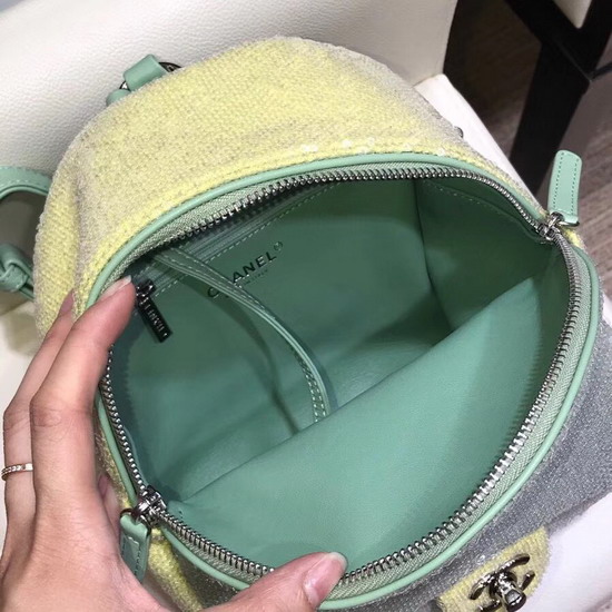 Chanel Sequin Backpack Light Green