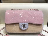 Chanel Sequin Flap Bag Pink