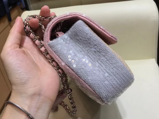 Chanel Sequin Flap Bag Pink