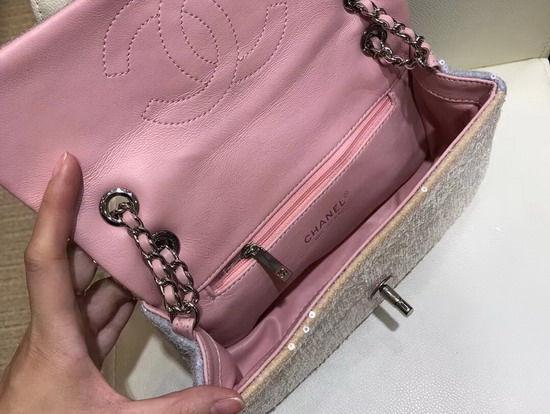 Chanel Sequin Flap Bag Pink