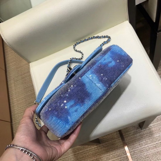 Chanel Sequin Flap Bag in Baby Blue