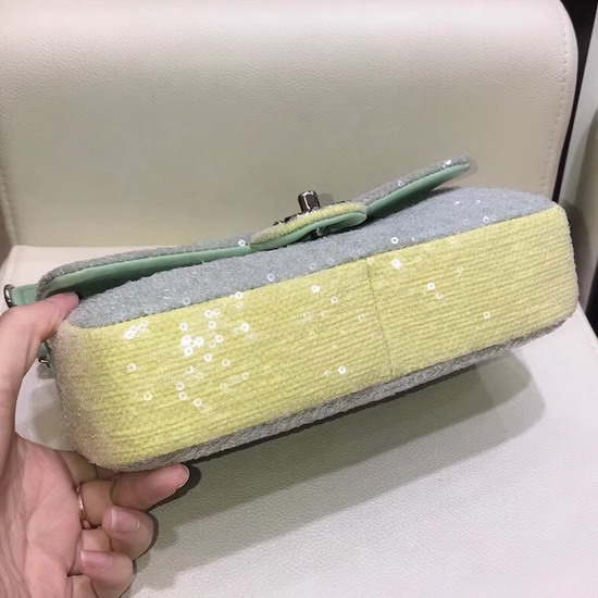 Chanel Sequin Flap Bag in Light Green